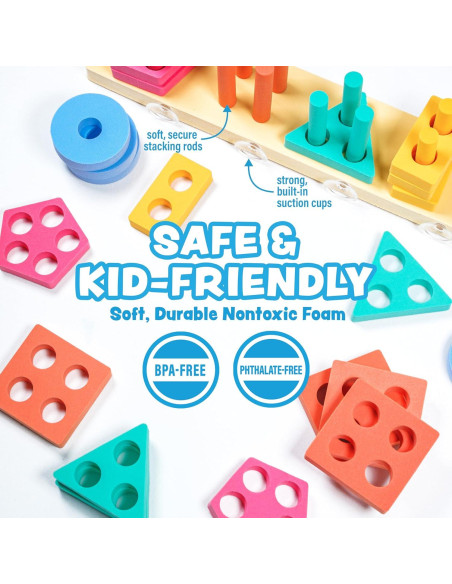Clasificador de Formas y Juguete de Apilamiento Tub Works 20 Piezas