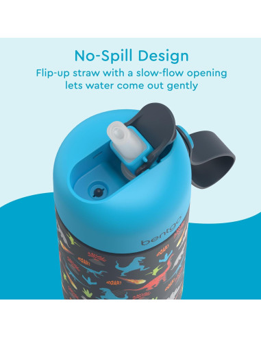 Botella de Agua Aislada Bentgo Kids 414 ml Dinosaurio - A Prueba de Fugas