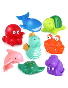 Juguetes de Baño LotFancy 8PCS Animales Marinos Sin Moho