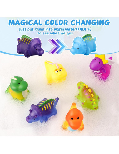 Juguetes de baño Dinosaurios Yiwu 10x5 cm para 1-4 años
