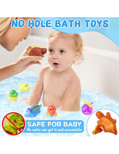 Juguetes de baño Dinosaurios Yiwu 10x5 cm para 1-4 años