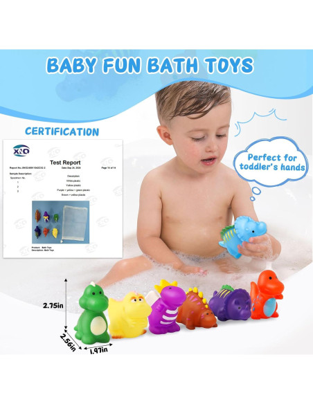 Juguetes de baño Dinosaurios Yiwu 10x5 cm para 1-4 años