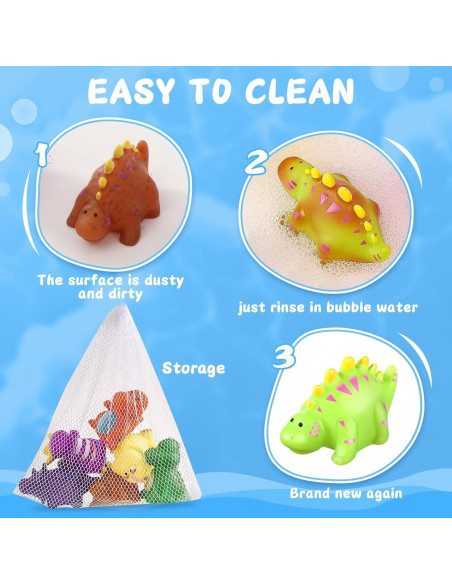 Juguetes de baño Dinosaurios Yiwu 10x5 cm para 1-4 años