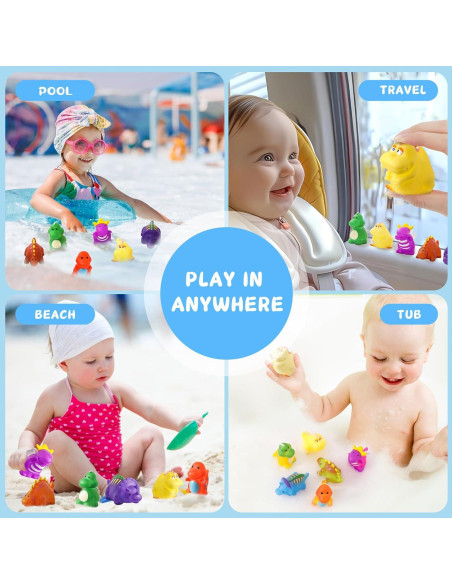 Juguetes de baño Dinosaurios Yiwu 10x5 cm para 1-4 años