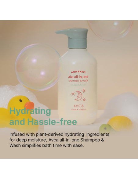 Champú y Lavado Todo en Uno AVCA 500ml para Bebés Piel Sensible