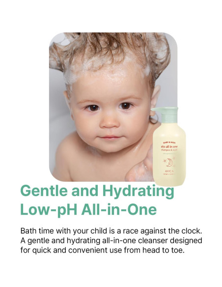 Champú y Lavado Todo en Uno AVCA 500ml para Bebés Piel Sensible