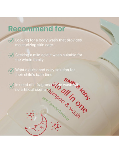 Champú y Lavado Todo en Uno AVCA 500ml para Bebés Piel Sensible