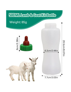 Botella de Alimentación para Corderos y Cabras 500ml - 2 Piezas Reutilizables 2