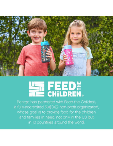 Botella de Agua Aislada Bentgo Kids 414 ml Dinosaurio - A Prueba de Fugas