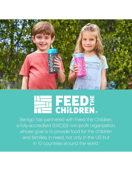 Botella de Agua Aislada Bentgo Kids 414 ml Dinosaurio - A Prueba de Fugas