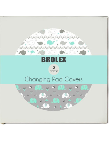 Fundas de Cambiador Elástico Brolex Elefante y Ballena 81x41cm