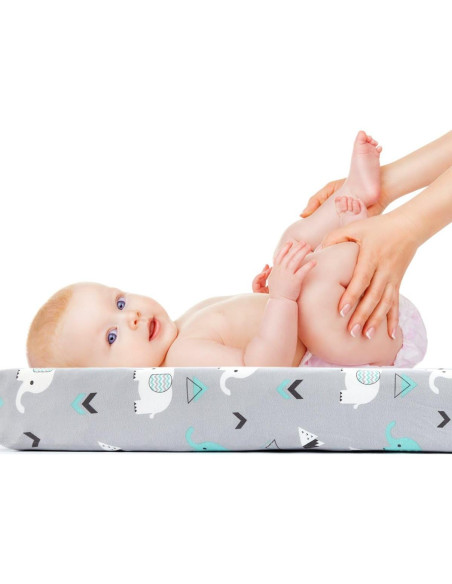 Fundas de Cambiador Elástico Brolex Elefante y Ballena 81x41cm Fundas de Cambiador Elástico Brolex Elefante y Ballena 81x41cm
