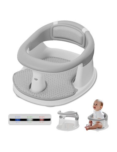 Asiento de Baño para Bebés 6-24 Meses Gris - Protección 360