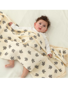 Manta de Muselina Insular 120x100 cm Bohemia con Borlas 2