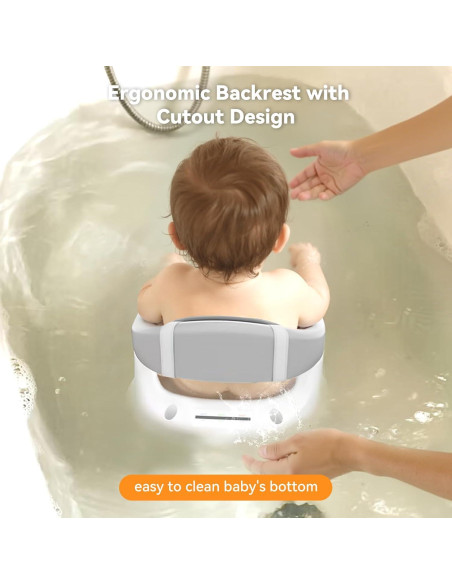 Asiento de Baño para Bebés 6-24 Meses Gris - Protección 360