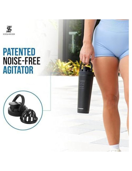 Botella Agitador Acero Inoxidable Ice Shaker 0.95L Negro