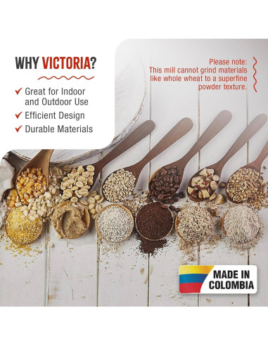 Molino Manual de Hierro Fundido Victoria GRN-100 para Granos