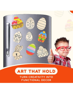 Kit de Manualidades de Madera Shumee - Pintura de Imanes Pascua 2