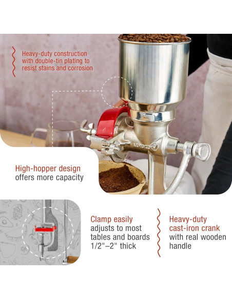 Molino Manual de Hierro Fundido Victoria GRN-100 para Granos