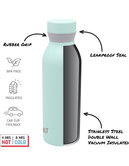 Botella de Agua Built Cascade 532 ml Acero Inoxidable Doble Pared