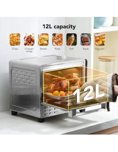 Horno Tostador de Aire OSAMKO 12L 6 en 1 Acero Inoxidable 2
