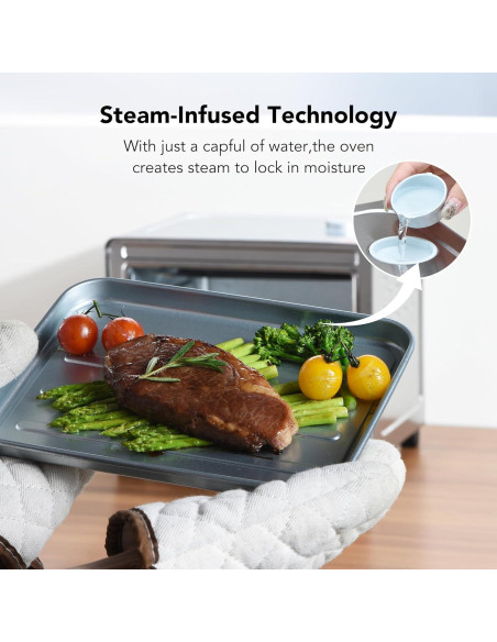 Horno Tostador de Aire OSAMKO 12L 6 en 1 Acero Inoxidable