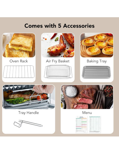 Horno Tostador de Aire OSAMKO 12L 6 en 1 Acero Inoxidable