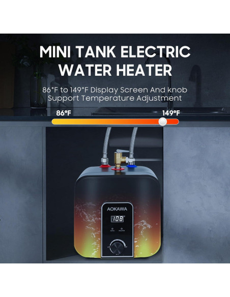 Calentador de Agua Eléctrico Aokawa 9.46L Bajo Fregadero