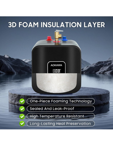Calentador de Agua Eléctrico Aokawa 9.46L Bajo Fregadero