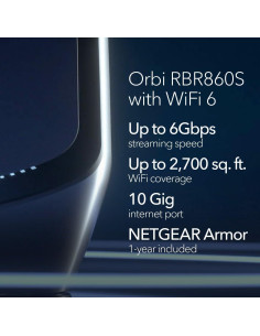 Router WiFi Tri-Banda NETGEAR Orbi RBR860S AX6000 10Gbps 2