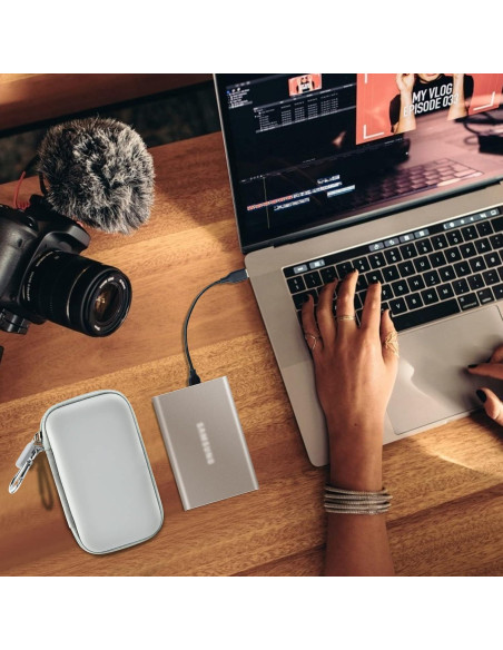 Funda Protectora para SSD Samsung T7 Touch 1TB 2TB Gris