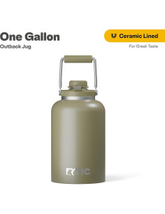 Jarra Outback RTIC 1 Galón Acero Inoxidable Aislada Oliva 2