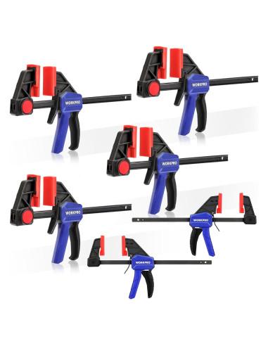 Juego de Abrazaderas WORKPRO 6PC 150 lbs y 50 lbs