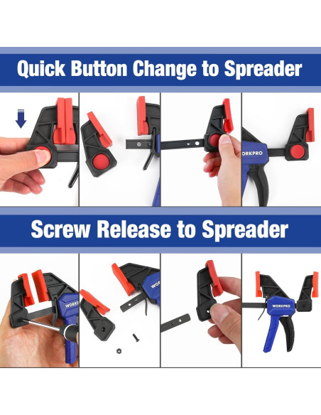 Juego de Abrazaderas WORKPRO 6PC 150 lbs y 50 lbs Juego de Abrazaderas WORKPRO 6PC 150 lbs y 50 lbs