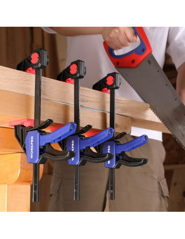 Juego de Abrazaderas WORKPRO 6PC 150 lbs y 50 lbs