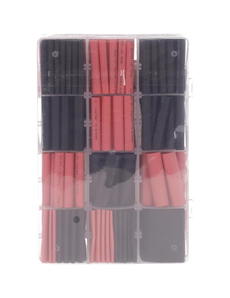Kit de Tubos Termocontraíbles Wirefy 200pcs Negro y Rojo 3:1