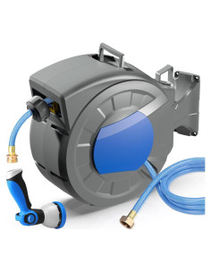 Carrete de Manguera de Jardín Retráctil POEMSEA 30.48 m