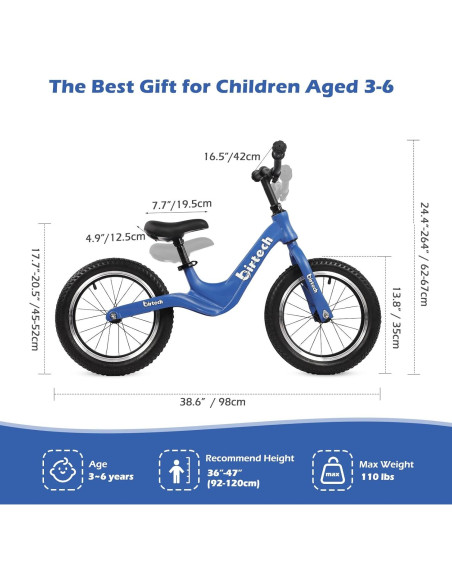 Bicicleta de Equilibrio Birtech JX0430022-NEW 14" Azul