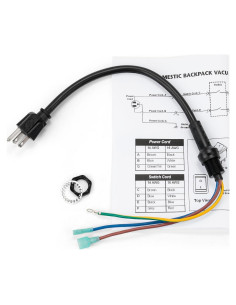 Cable de Alimentación Pro Team 100641 para Aspiradoras Mochila