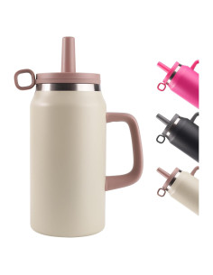 Botella de Agua 1.5L Fijinhom Acero Inoxidable Aislada Caqui