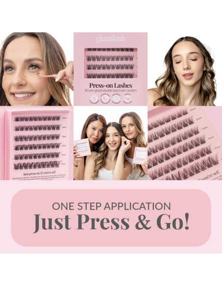 Pestañas Autoadhesivas Glam Lash - 60 Grupos Reutilizables