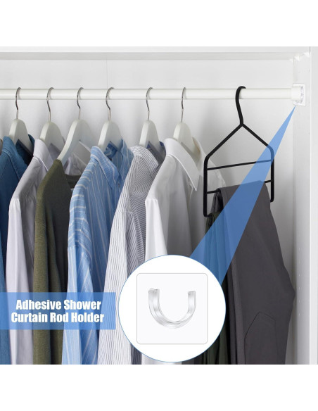 Soporte de barra de cortina de ducha ROYUEXT 4 PCS transparente