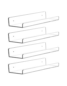 Estantes Flotantes Acrílico Transparente CY craft 38 cm - Juego de 4