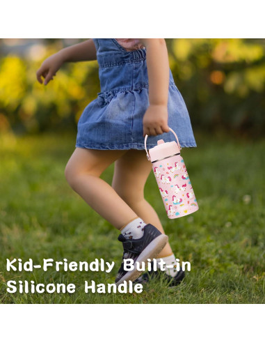 Botella de Agua Aislada DIGJUPER 340ml Unicornio Rosa