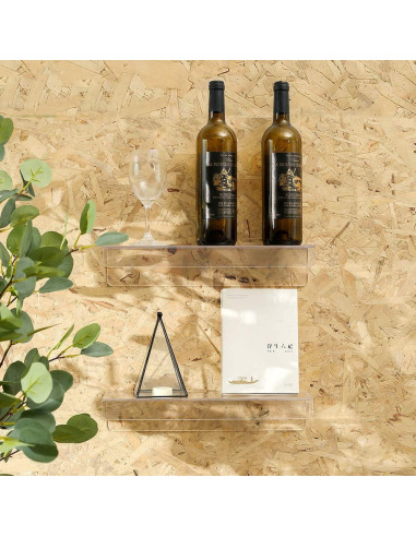 Estantes Flotantes Acrílico Transparente CY craft 38 cm - Juego de 4