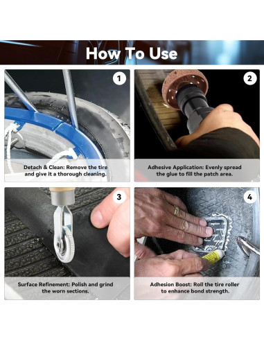 Kit de Herramientas WEAREN para Reparación de Neumáticos 2500 RPM