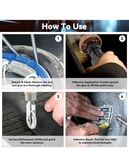 Kit de Herramientas WEAREN para Reparación de Neumáticos 2500 RPM