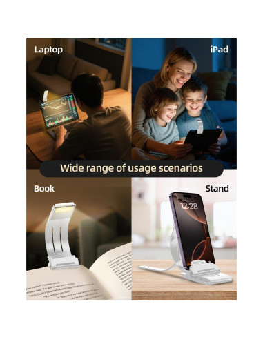 Marcador de libro con luz LED QDPKPI, 3 temperaturas, recargable