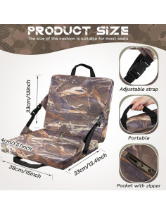 Cojín de Asiento Plegable Juexica 2 Pcs Camuflaje 38x33cm 2