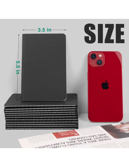 Mini Cuadernos de Bolsillo Lzerking 12 Pcs Rayados 9x14 cm Mini Cuadernos de Bolsillo Lzerking 12 Pcs Rayados 9x14 cm